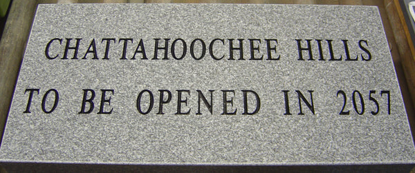 Chattahoochee hills time capsule stone marker